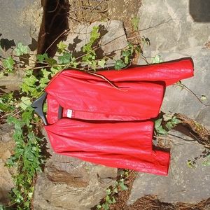 Red Leather Evan Davies Jacket